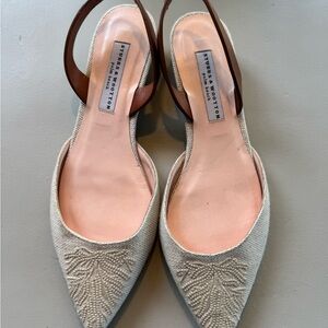 Stubbs & Wootton Cream Embroidered Flats